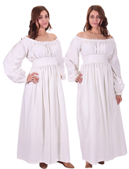 ROSE White – Medieval Viking Renaissance Cotton Poplin Dress