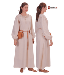 ROSELLA  Natural – Medieval Viking and Renaissance Cotton Poplin Dress