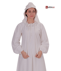 ROSELLA  White – Medieval Viking and Renaissance Cotton Poplin Dress
