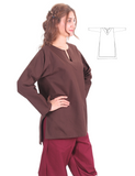 SARA Cotton Brown - Mittelalterliche Wikinger-Tunika für Damen