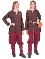 SARA Cotton Brown -  Women's Medieval Viking Tunic