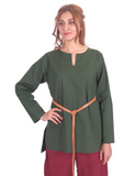 SARA Cotton Green - Mittelalterliche Wikinger-Tunika für Damen