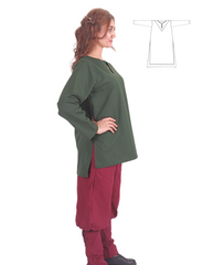 SARA Cotton Green - Women's Medieval Viking Tunic