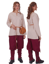 SARA Cotton Natur - Mittelalterliche Wikinger-Tunika für Damen
