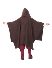 STELLA Wool Brown – Medieval Viking and Daily Use Maxi Hooded Wool Poncho