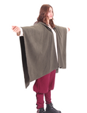 STELLA Wool Khaki – Medieval Viking and Daily Use Maxi Hooded Wool Ponch