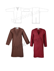 Shapur Cotton - Manteau viking médiéval en toile de coton pliée (Klappenrock) du 7e siècle avec fente dans le dos