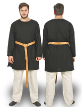 ODIN Burgunderrot - Mittelalterliche Wikinger-Tunika aus Baumwollcanvas für Herren