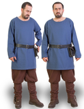 THOR Cotton Canvas Blue Tunic - Men's Medieval, Viking & Larp Tunic