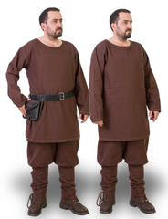 THOR Cotton Canvas Brown Tunic - Men's Medieval, Viking & Larp Tunic