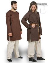 ODIN Burgunderrot - Mittelalterliche Wikinger-Tunika aus Baumwollcanvas für Herren