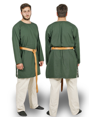 ODIN Bordeaux - Tunique médiévale en toile de coton viking pour homme
