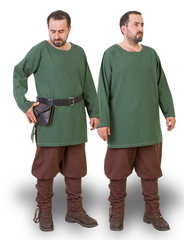 ODIN Bordeaux - Tunique médiévale en toile de coton viking pour homme