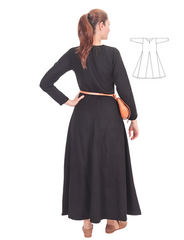 Wilma Wool Black – Wool Medieval Viking Women Dress