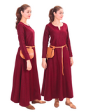 Wilma Wool Burgundy – Wool Medieval Viking Women Dress