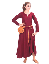 Wilma Wolle Burgund – Mittelalterliches Wikingerkleid für Damen aus Wolle