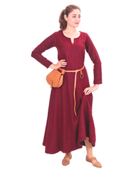 Wilma Wolle Burgund – Mittelalterliches Wikingerkleid für Damen aus Wolle