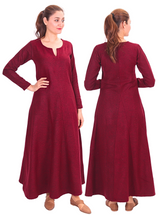 Wilma Wool Burgundy – Wool Medieval Viking Women Dress