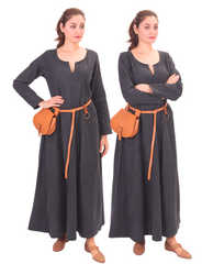 Wilma Wolle Grau – Mittelalterliches Wikingerkleid aus Wolle für Damen