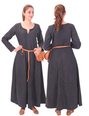 Wilma Wolle Grau – Mittelalterliches Wikingerkleid aus Wolle für Damen