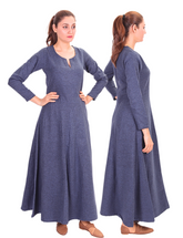 Wilma Wolle Indigoblau – Mittelalterliches Wikingerkleid für Damen