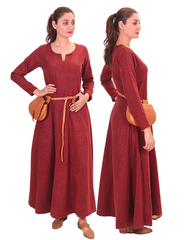 Wilma Wolle Orange – Mittelalterliches Wikinger-Wollkleid für Damen