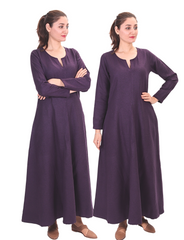Wilma Wolle Lila – Mittelalterliches Wikinger-Wollkleid für Damen