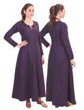 Wilma Wool Purple – Wool Medieval Viking Women Woolen Dress