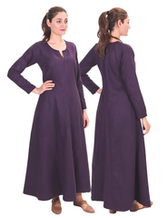 Wilma Wolle Lila – Mittelalterliches Wikinger-Wollkleid für Damen