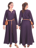 Wilma Wool Purple – Wool Medieval Viking Women Woolen Dress