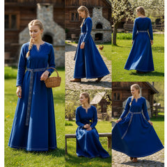 FREYA Coton Bleu - Sous-vêtement Viking Médiéval 