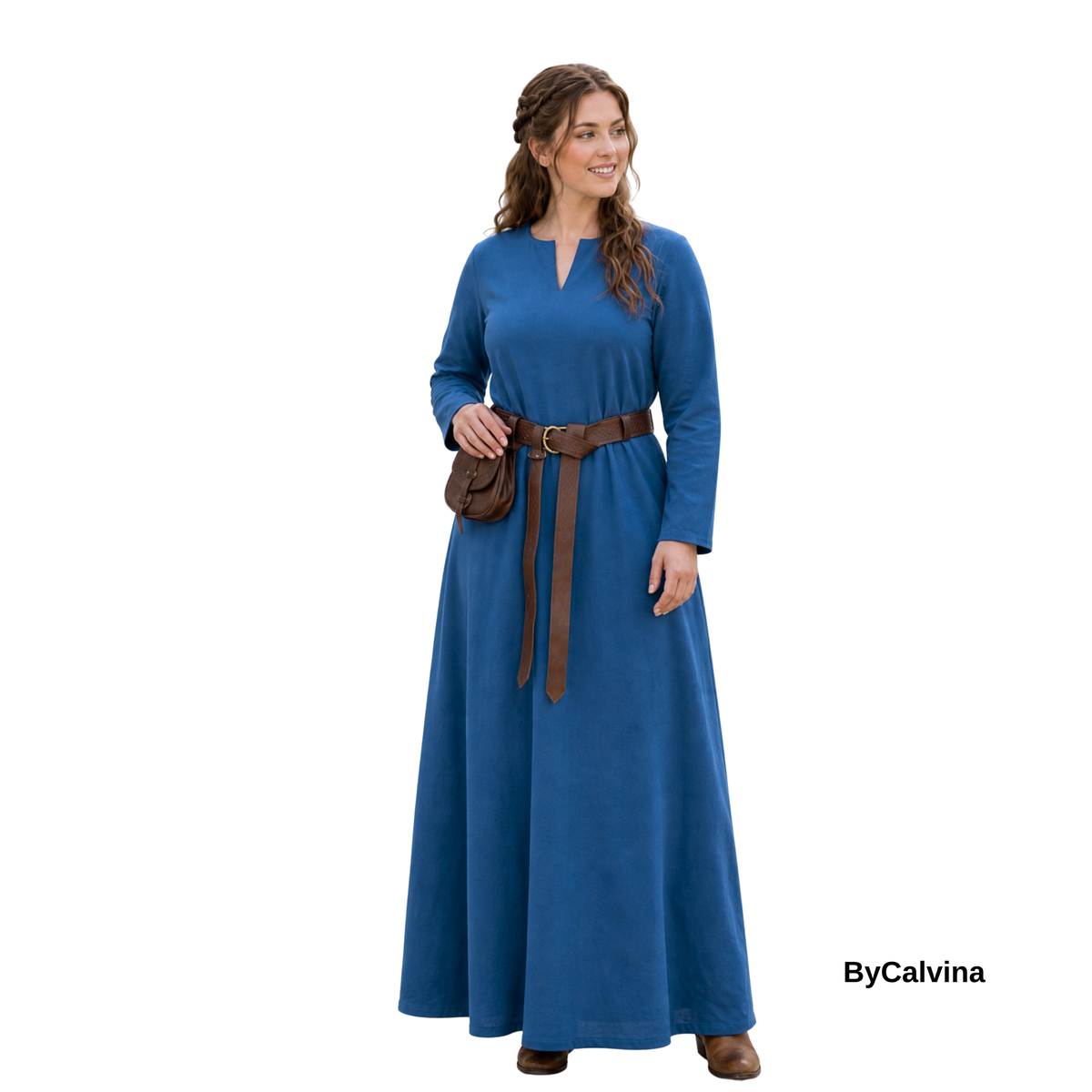 FREYAS — Blue Cotton Canvas  Medievaş Viking Underdress