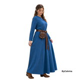 FREYAS — Blue Cotton Canvas  Medievaş Viking Underdress