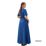 ELVAS — Blue Cotton Canvas Viking Underdress