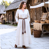 FRENA — Natural Cotton Canvas Viking Underdress with Hidden Pockets