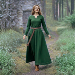 FREYA Coton Vert - Sous-robe Viking Médiévale
