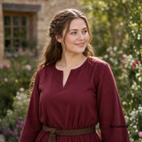 FREYAS — Burgundy Cotton Canvas Medieval Viking Underdress