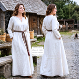 FRENA — Natural Cotton Canvas Viking Underdress with Hidden Pockets
