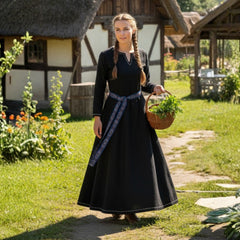 FREYA Coton Noir - Sous-robe Viking Médiévale