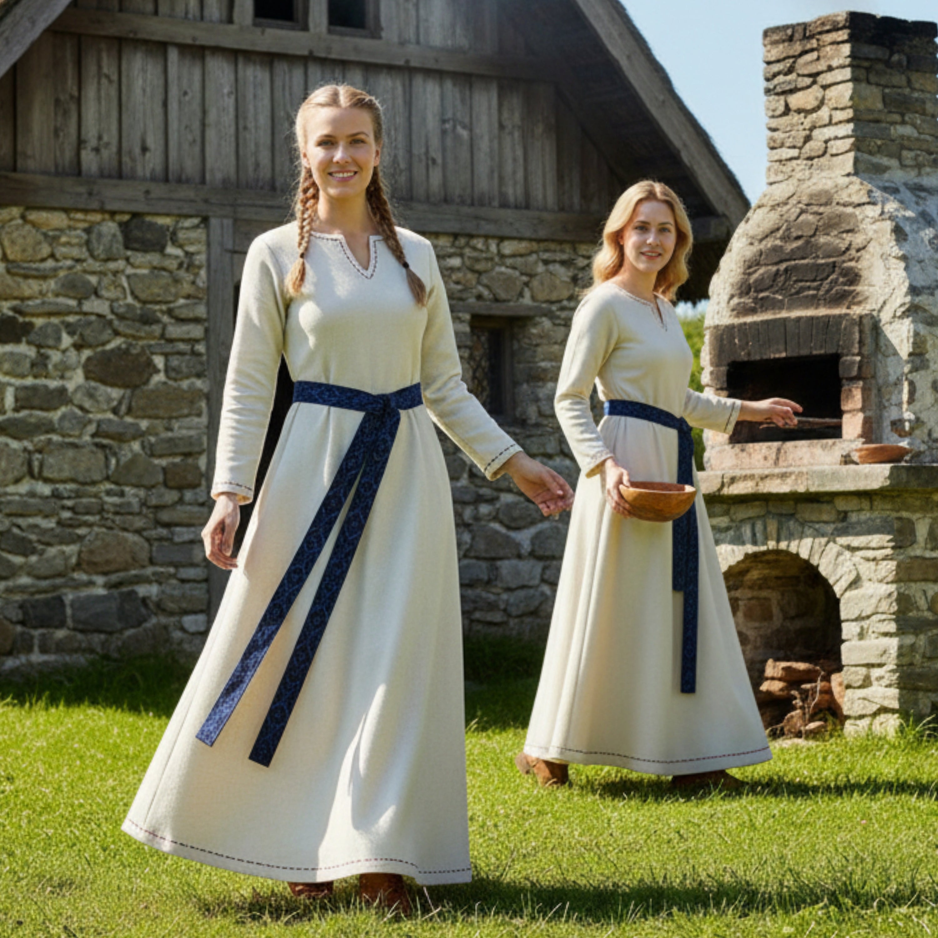 FREYA Cotton Natur - Sous-robe médiévale viking en coton 