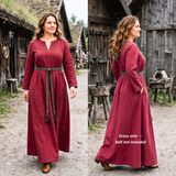 FRENA — Burgundy Cotton Canvas Viking Underdress with Hidden Pockets