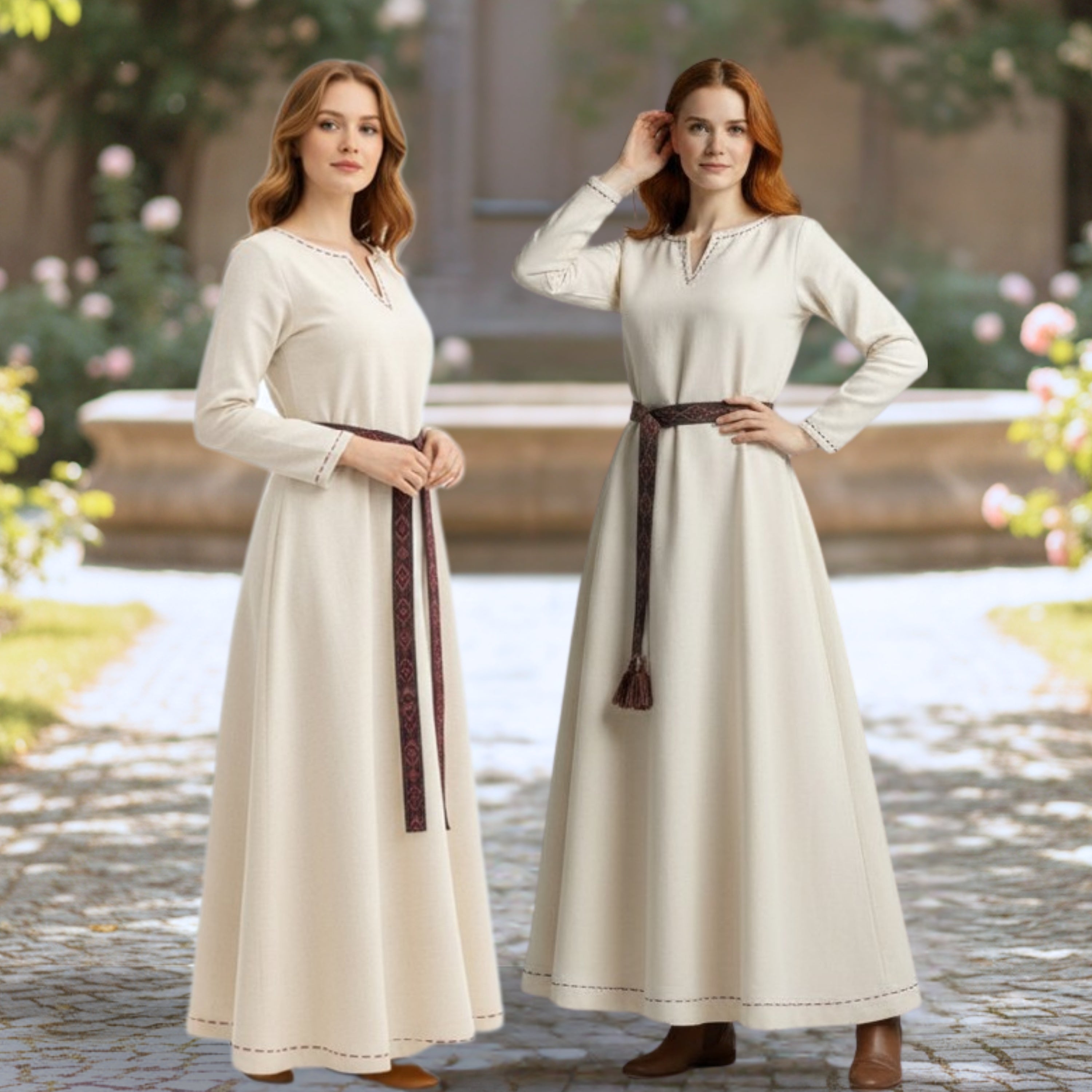 FREYA Cotton Natur - Sous-robe médiévale viking en coton 