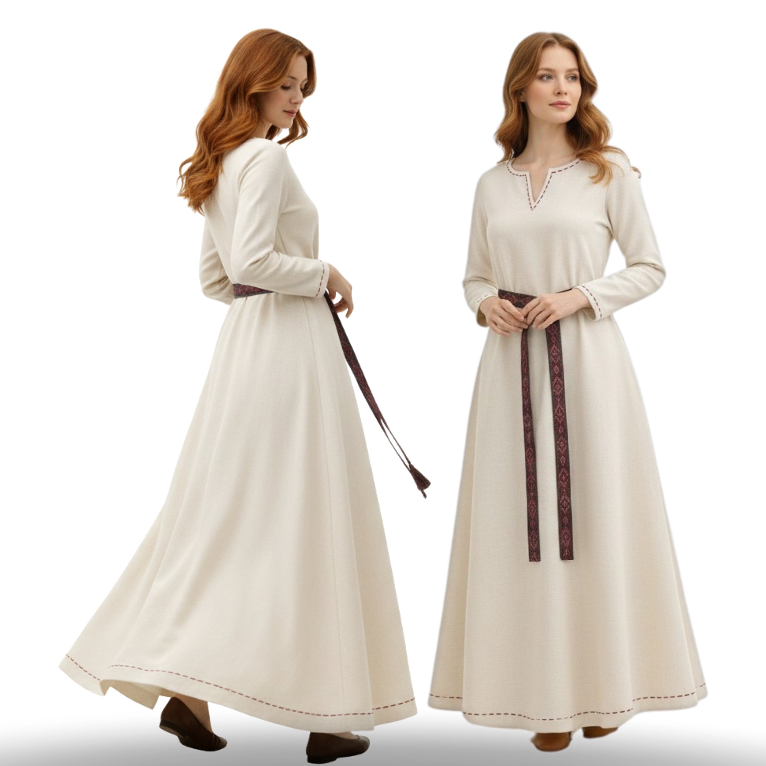 FREYA Cotton Natur - Sous-robe médiévale viking en coton 