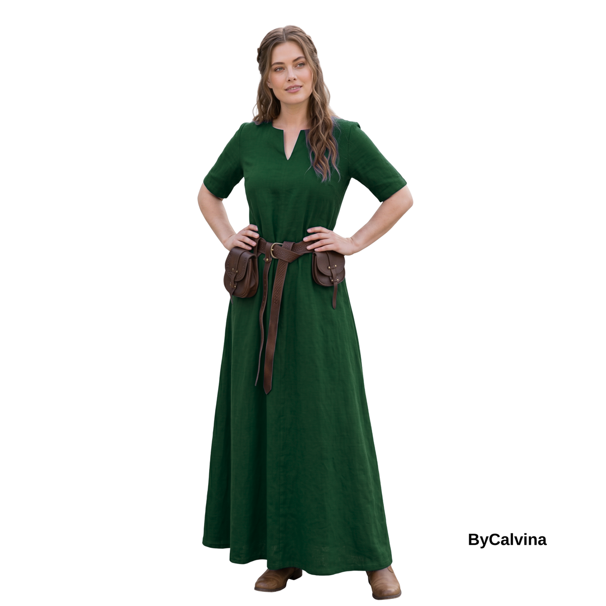 ELVAS — Green Cotton Canvas Viking Underdress