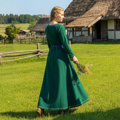 FREYA FCotton orest Green - Sous-robe médiévale viking