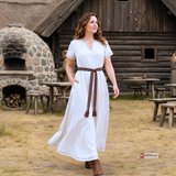 ELVA — Cotton Canvas Short Sleeve Viking Underdress with Hidden Pockets