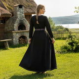 FREYA Medieval Viking Underdress BLACK - 100% Cotton Canvas | Handmade LARP | S-10XL