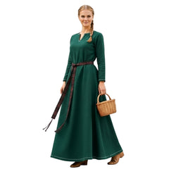 FREYA FCotton orest Green - Sous-robe médiévale viking