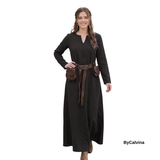 FREYAS — Black Cotton Canvas Medieval Viking Underdress