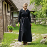FREYA Medieval Viking Underdress BLACK - 100% Cotton Canvas | Handmade LARP | S-10XL